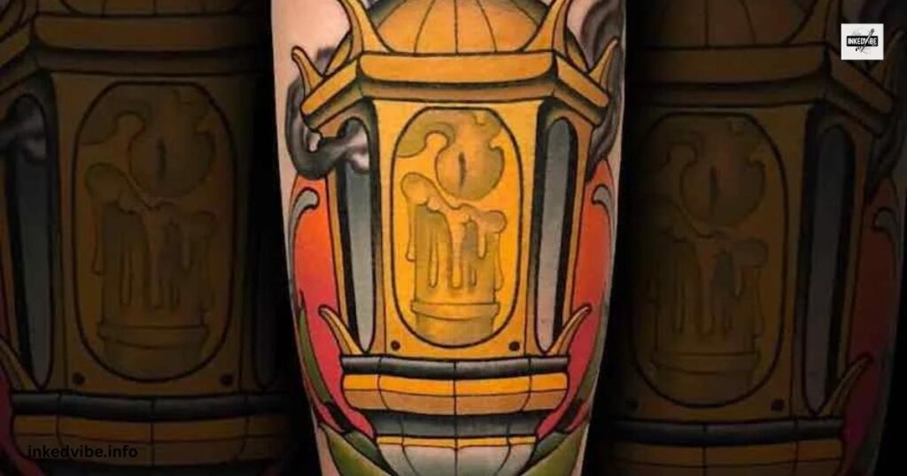 A Dainty Reflection: Delicate Small Lantern Tattoo