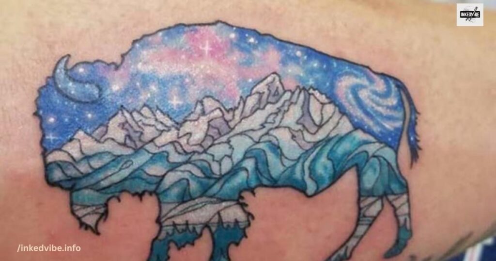A Deceptive Attire: Mysterious Geometric Bison Tattoo
