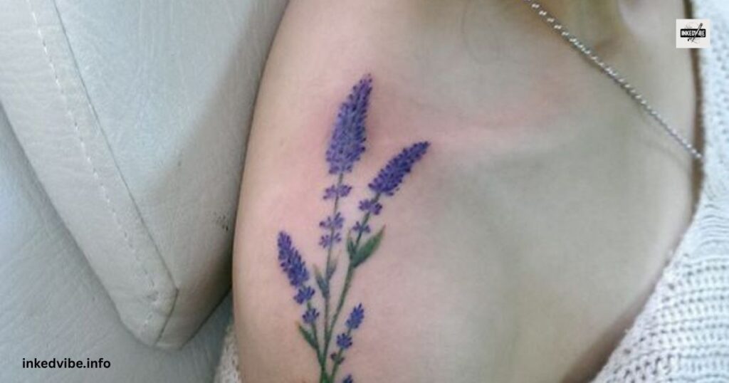 An Unusual Touch: Artistic Black And White Lavender Tattoo