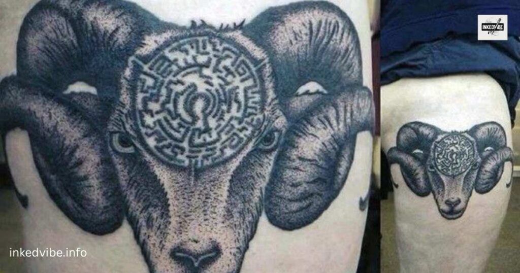 Blend Of Raw Power: Ominous Leo And Aries Tattoo