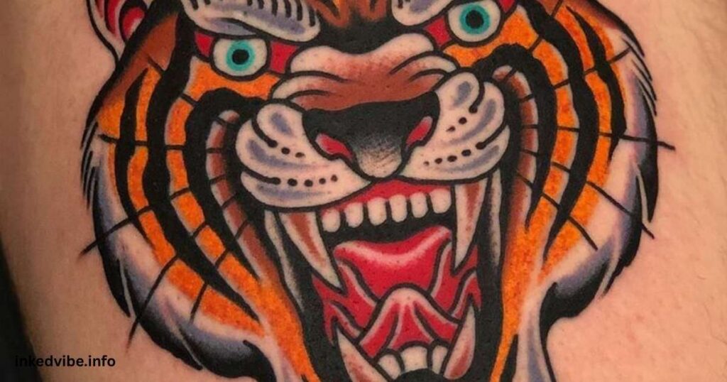 Diversified Wilderness: Elegant Flower And Tiger Tattoo