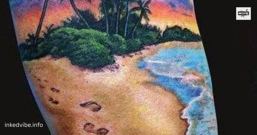 Full Of Good Vibes: Radiant Watercolor Beach Tattoo