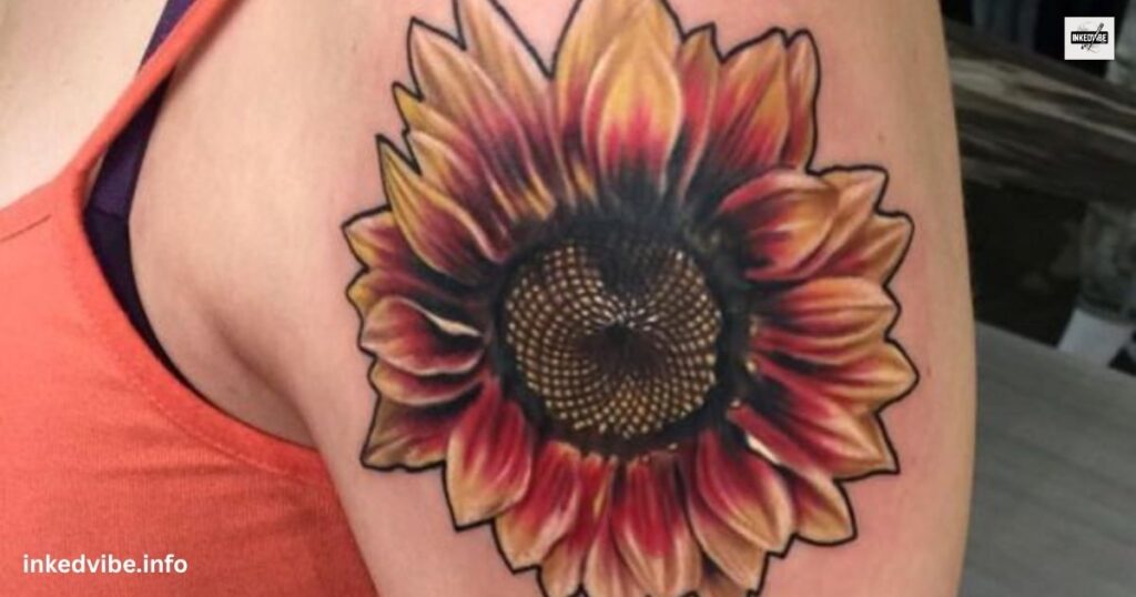 Indication Of Pure Emotion: Raw Red Sunflower Tattoo