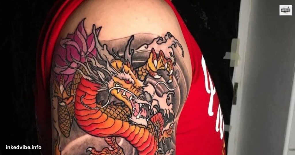 Matching The Motifs: Warm Canadian Red Dragon Tattoo