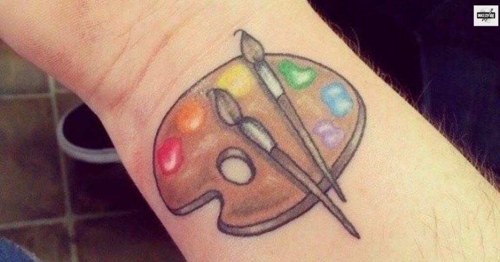 Palette Tattoos with Brushes, Paint, and Personality