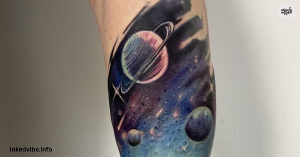 Realistic Planet Tattoos with Space Backgrounds