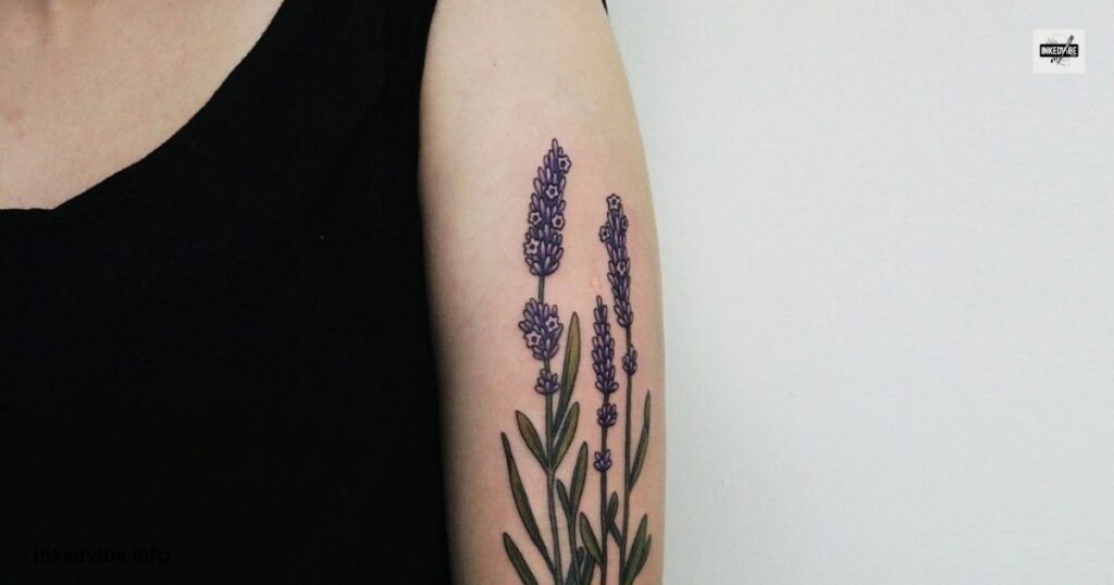 Synchrony Of Nature: Fascinating Bee On Lavender Tattoo
