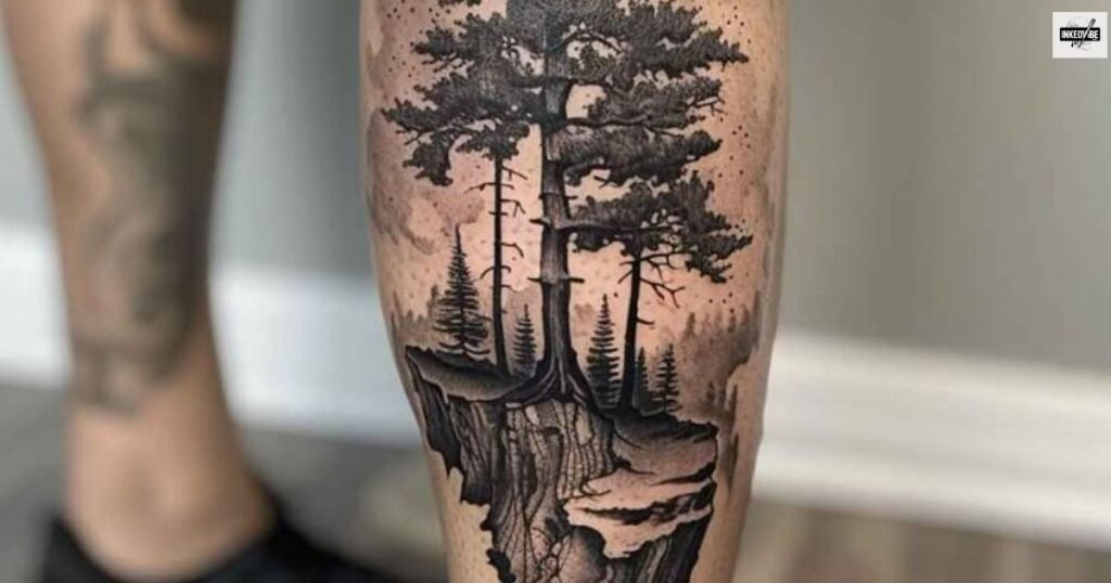 Trail Marker Tattoos with Compass and Map Elements
