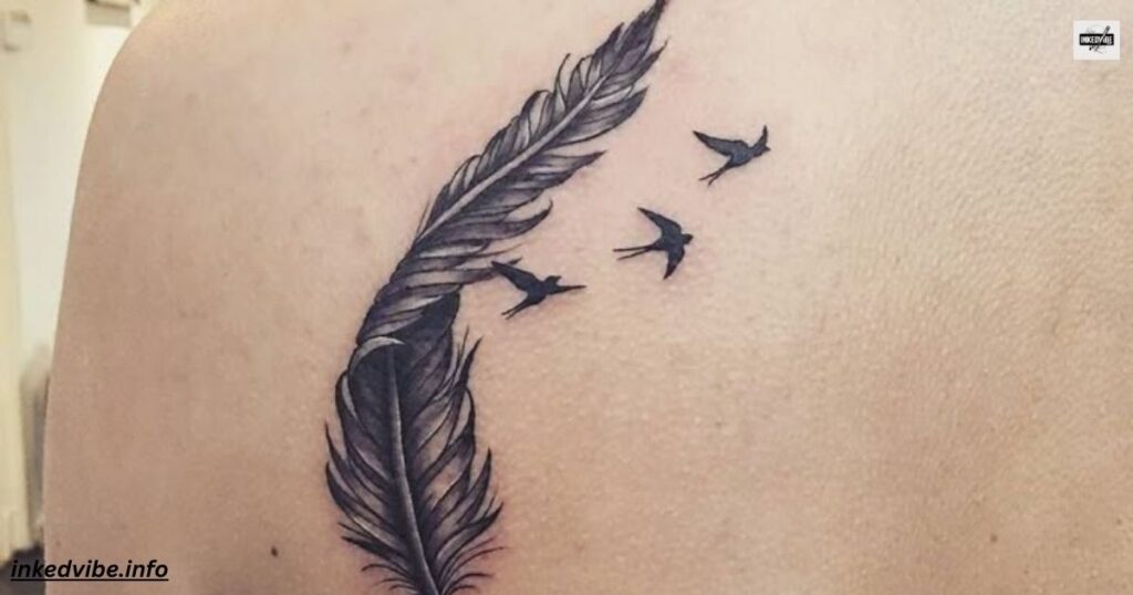 A Touch Of Delicacy: Alluring Feather Tattoo On Ankle