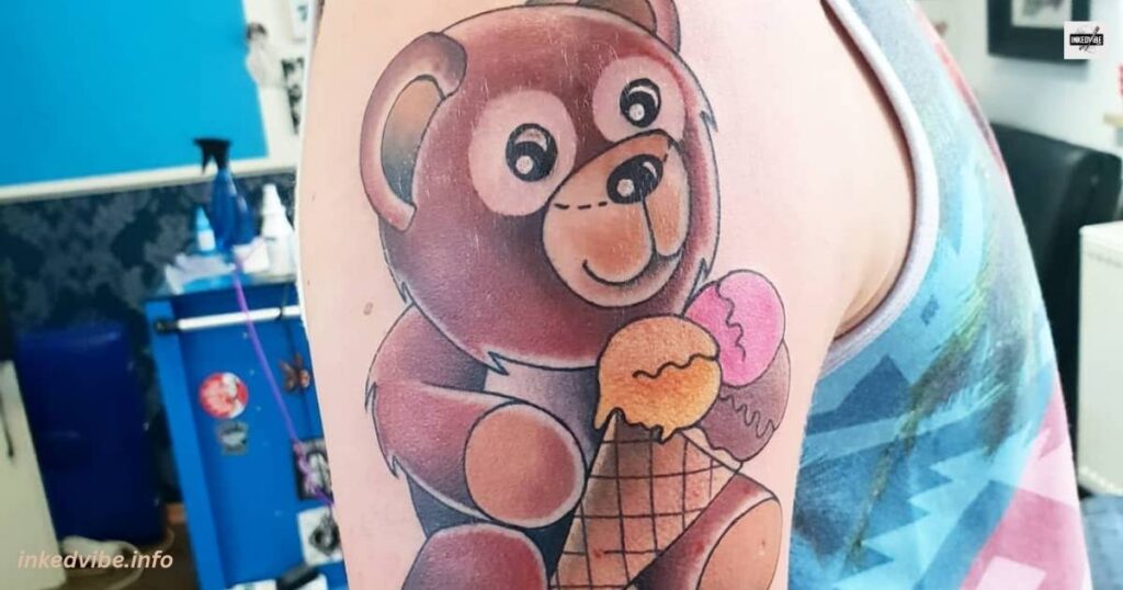 A Divine Blessing: Shaded Spiritual Bear Tattoo
