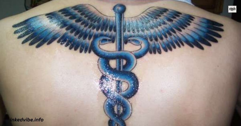 Confining The Power: Symbolic Geometric Caduceus Tattoo