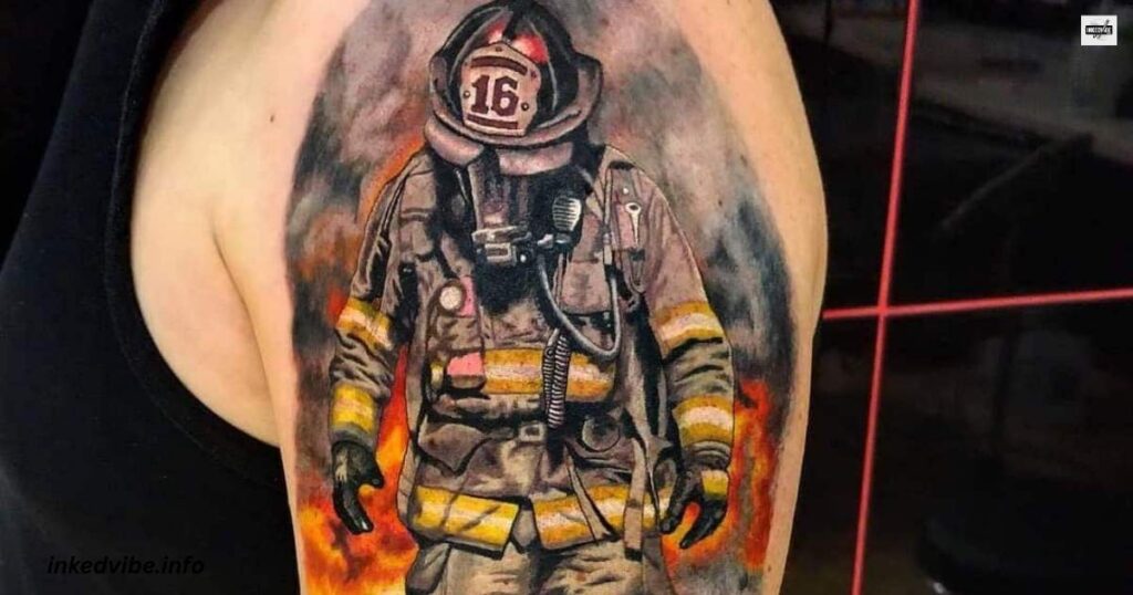 Flow Of Warrior Spirit: Enigmatic Tribal Firefighter Tattoo