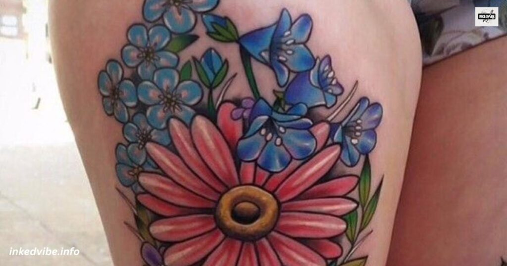 Flower Thigh Tattoo