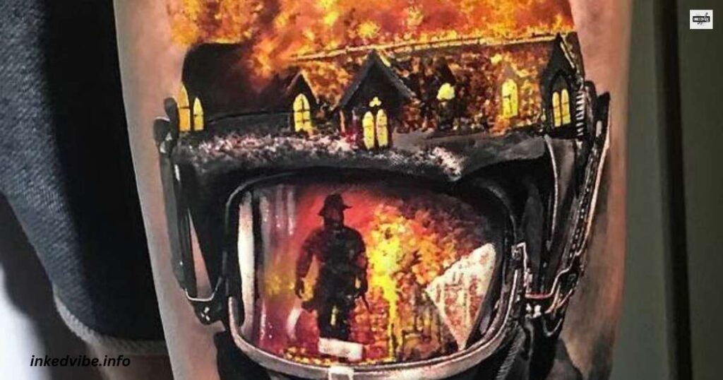 Protection From Danger: Aesthetic Firefighter Helmet Tattoo