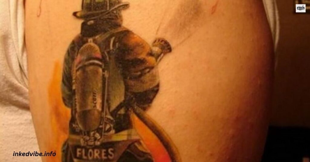 Saving The Souls: Subtle Traditional Firefighter Tattoo