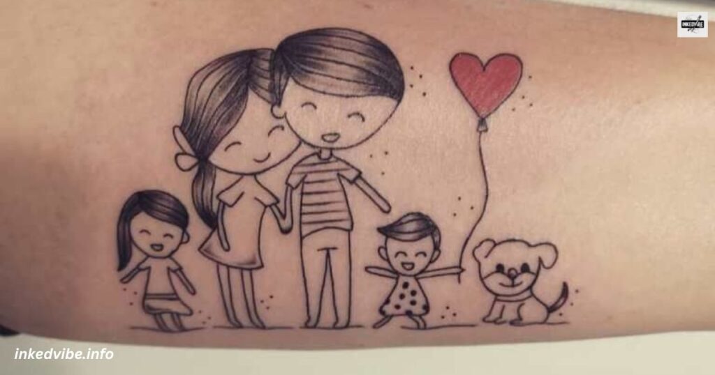 Transcending The Barriers: Cosmic Family Forearm Tattoo