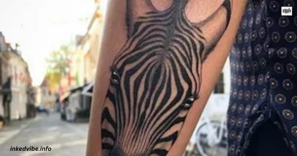 Zebra Tattoo On Leg