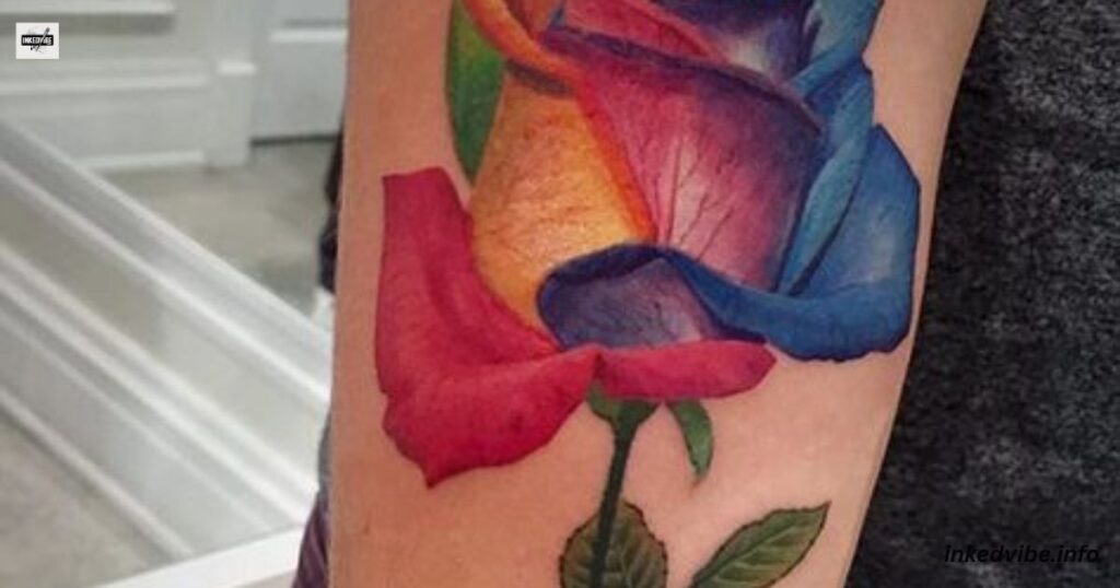 Rainbow Rose Tattoo