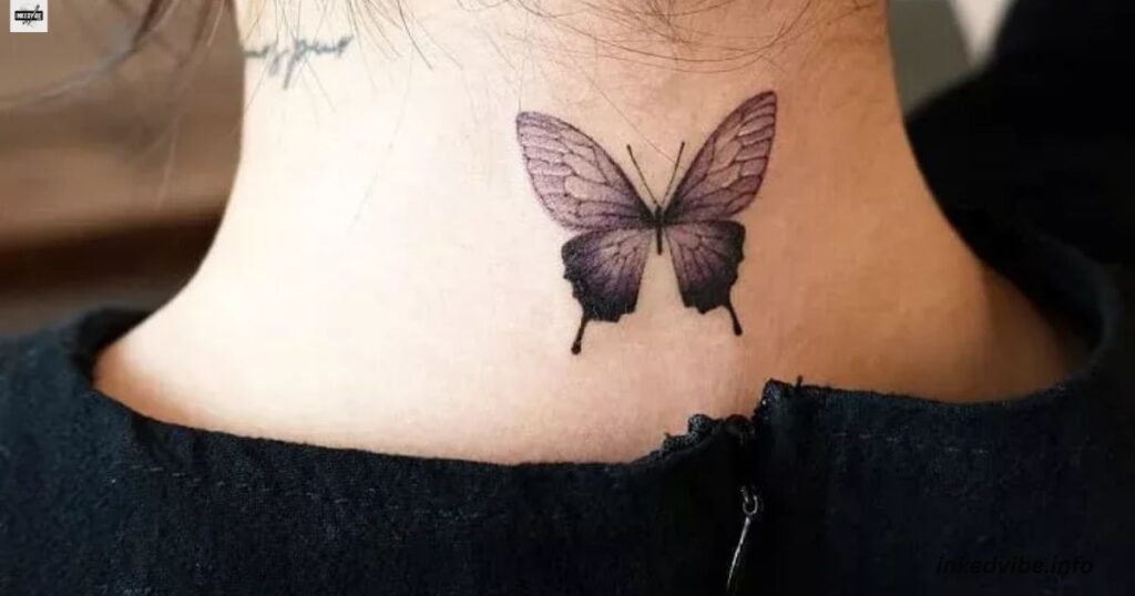 Small Butterfly Neck Tattoo: An Asset For Feminine Minds