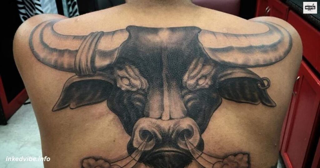 Taurus Back Tattoo: Content With Loneliness